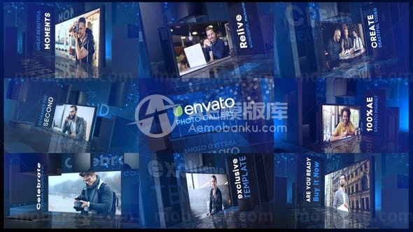 三维空间显示器照片相册展示AE模板