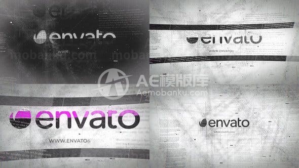 故障闪烁效果报纸揭示标志AE模板