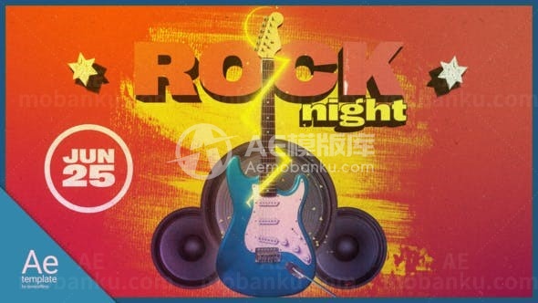 摇滚音乐节节宣传视频AE模板