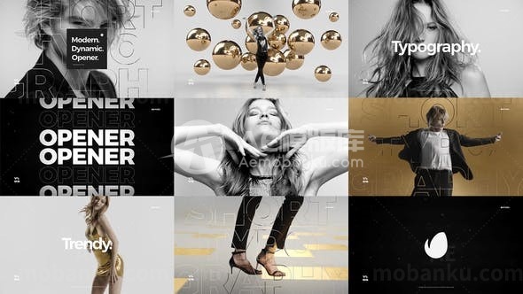 快速踏脚节奏现代动态视频片头AE模板