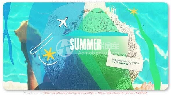 阳光夏日博客视频片头展示AE模板