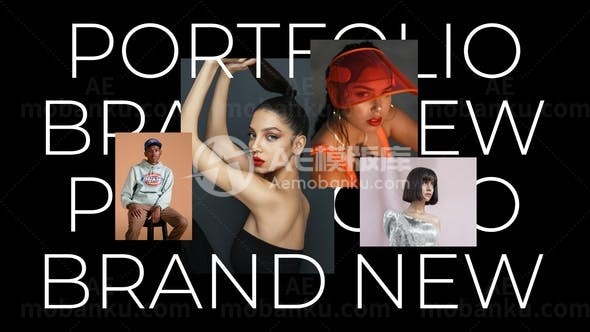 动感节奏大文字标题版式幻灯片AE模板