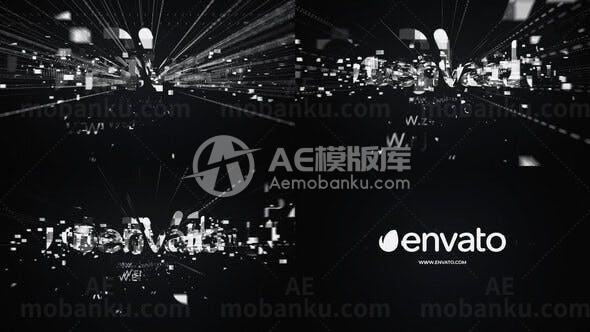 碎片隧道快速汇聚组合科技标志展示AE模板