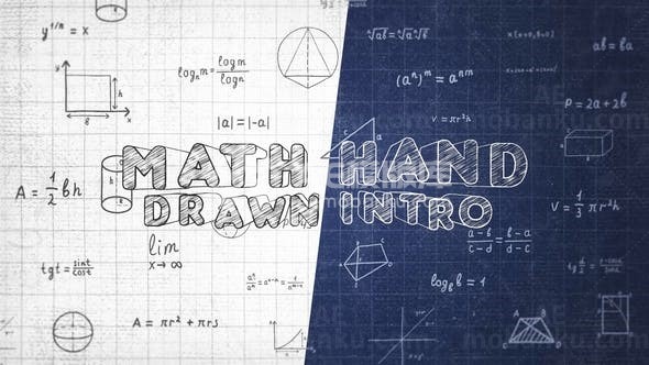 手写动态数字公式片头AE模板