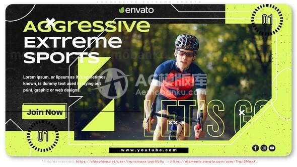 快速动感节奏极限体育运动视频包装AE模板