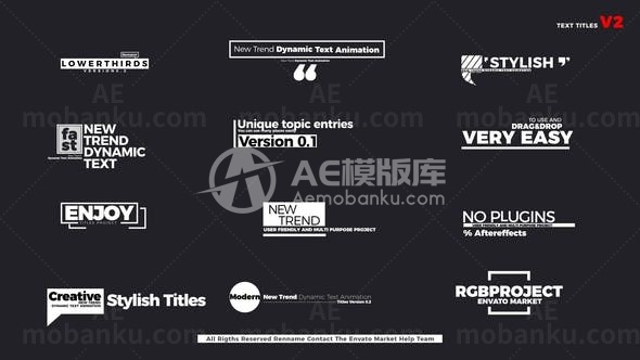 现代风格创意动态文字标题AE模板