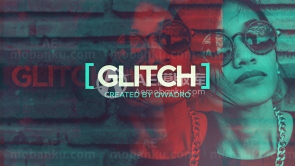 故障闪烁毛刺效果视频图片片头AE模板