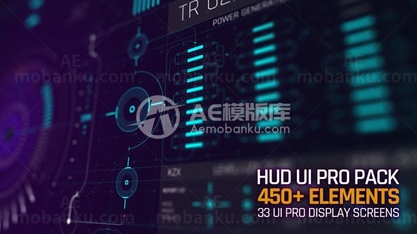 数字界面元素包AE模板