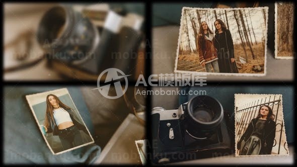 年代感照片幻灯片AE模板