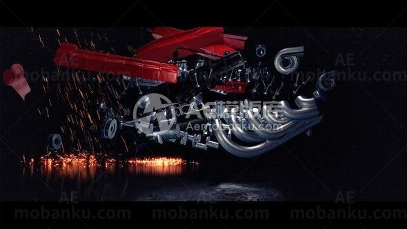 三维汽车零件广告AE模板