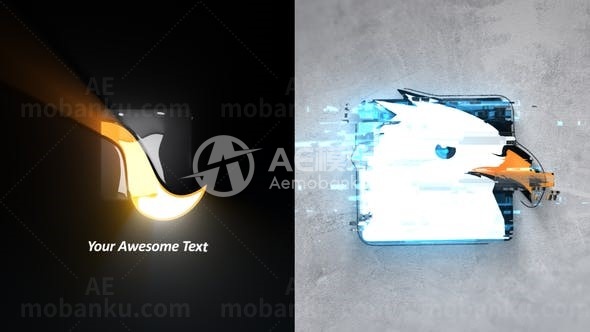 故障效果描廓标志片头AE模板