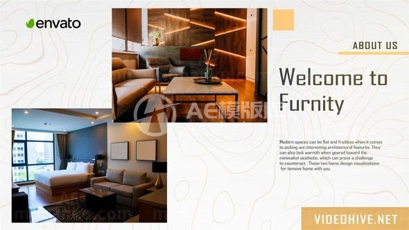 家具公司图文广告幻灯片AE模板