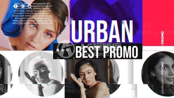 时尚广告故障效果片头AE模板