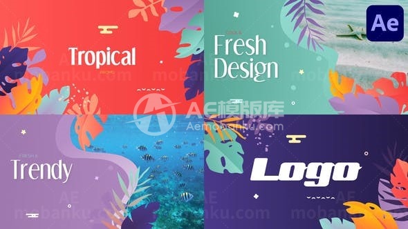 夏日风格版式幻灯片AE模板