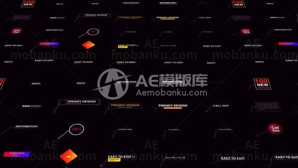 呼出线文字动态标题包AE模板