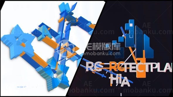 抽象三维企业标志AE模板