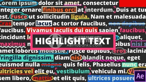 强调注意标签文字AE模板