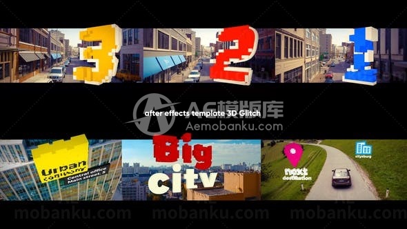 三维故障效果标题展示AE模板