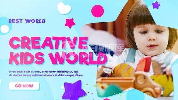 儿童活动机构图文宣传版式AE模板