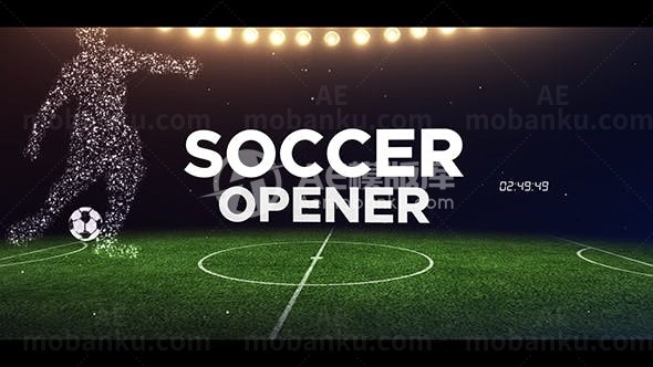 体育栏目足球赛场片头AE模板