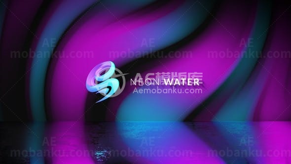 霓虹波纹标志展示AE模板