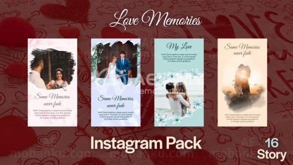 手机端浪漫爱情图片视频包AE模板