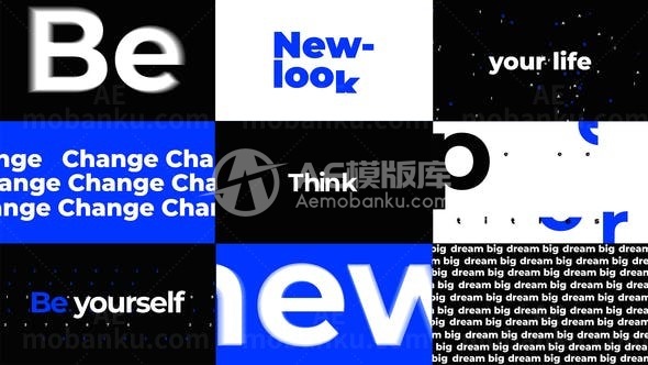 快速动态文字标题字幕展示AE模板