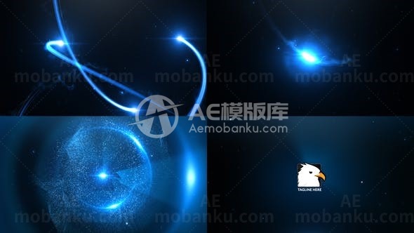 大气光线粒子标志展示AE模板