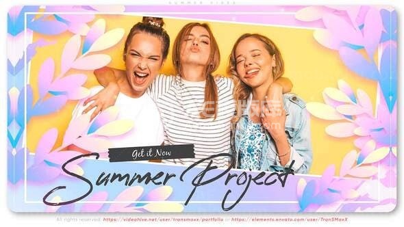 夏日气息美好生活照片视频回忆展示AE模板