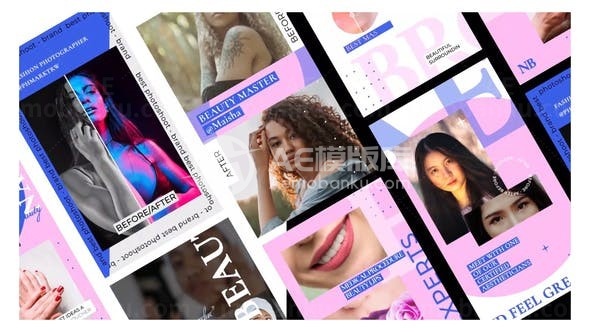 手机端美妆时尚产品宣传促销视频AE模板