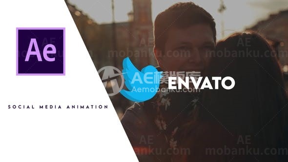 社交媒体视频动画展示AE模板