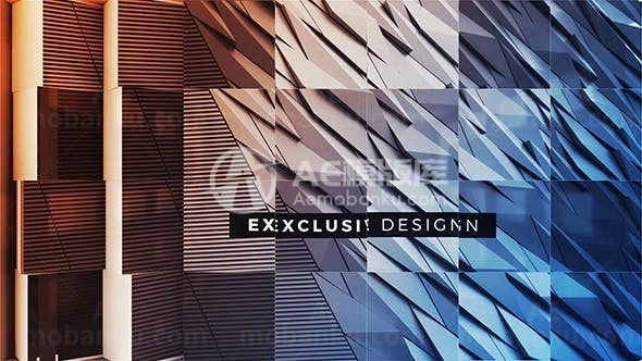 三维网格格子翻转展示AE模板