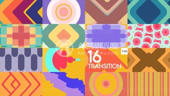 多彩效果转场过渡效果包AE模板