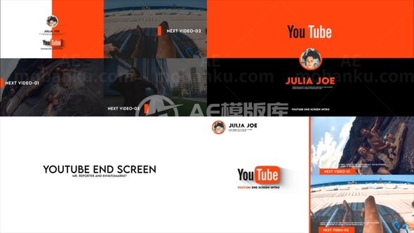 简洁明快风格视频尾幕展示AE模板