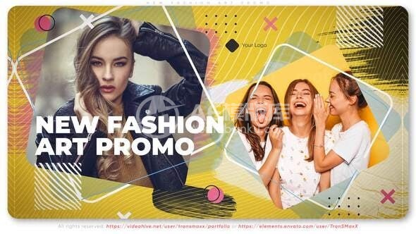 新时尚艺术条纹背景宣传AE模板