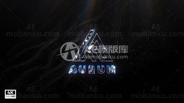 暗夜银河背景奢华优雅3D标志标题AE模板