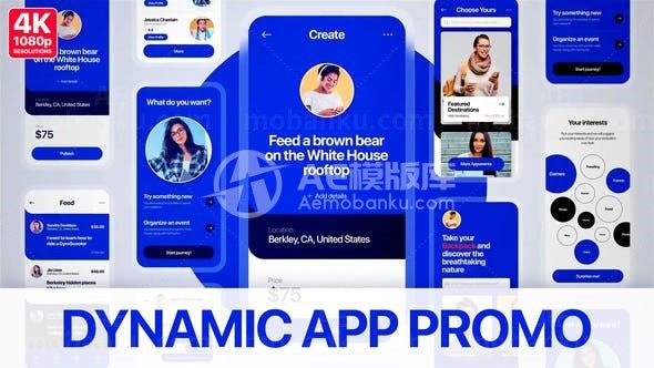 简约时尚手机应用程序App宣传AE模板