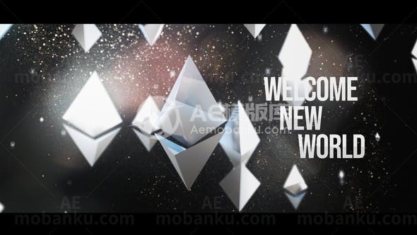 粒子特效抽象立体几何标题AE模板