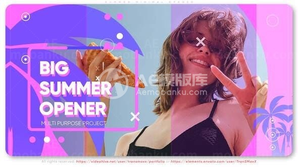 夏日阳光海滩宣传片头制作AE模板