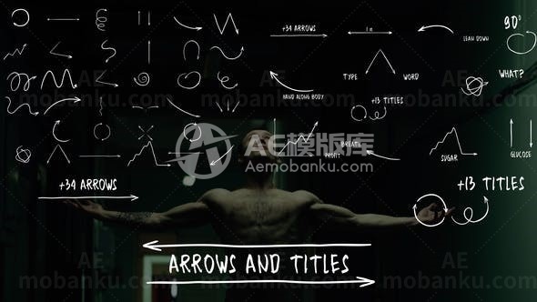 动画箭头字幕标题叠加展示AE模板