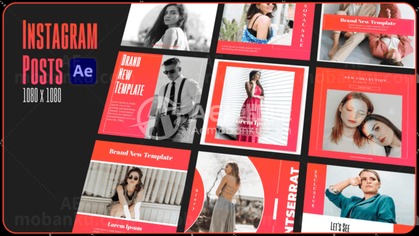 时尚文章版式图片视频展示AE模板