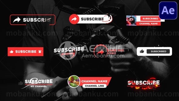 订阅动态文字字幕包装AE模板