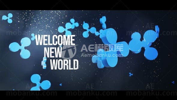 抽象粒子背景文字标题展示AE模板