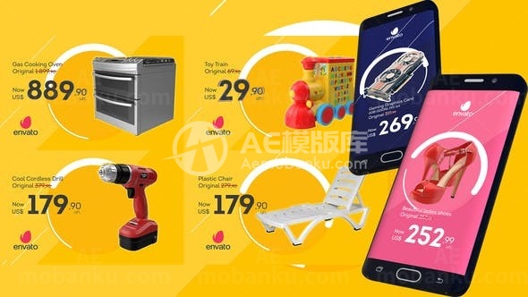 卡通风格产品促销推广宣传展示AE模板