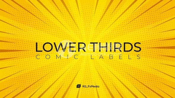 漫画风格多彩文字字幕展示AE模板