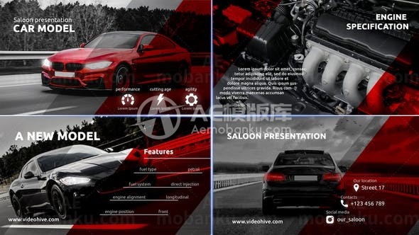 时尚冬天跑车沙龙展示AE模板