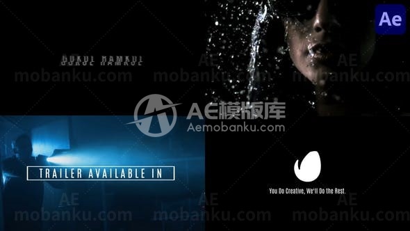 快闪暗色背景快速切换片头AE模板