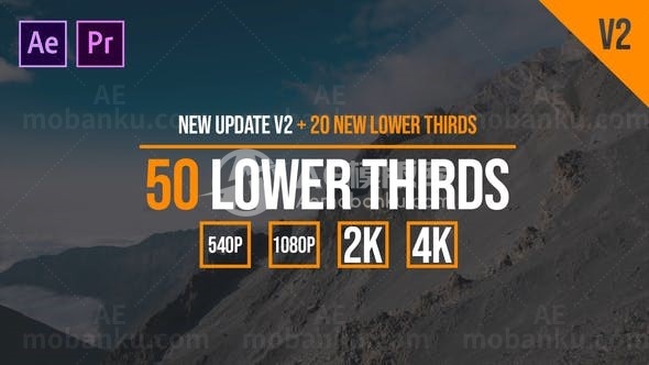 动感边框文字字幕包展示AE模板