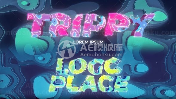 抽象流体线条标志标题AE模板