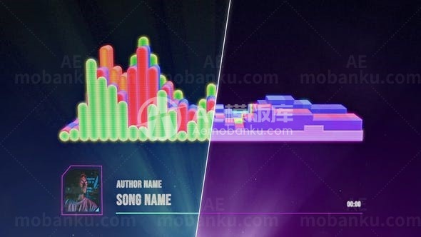 全息音频频谱可视化展示AE模板